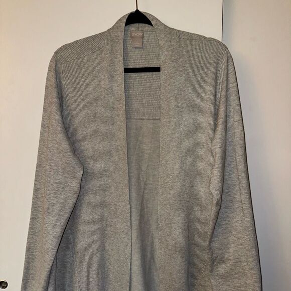 Chicos Women’s Cardigan Sweater Light Gray Size 2 (Large) EUC - Picture 3 of 11